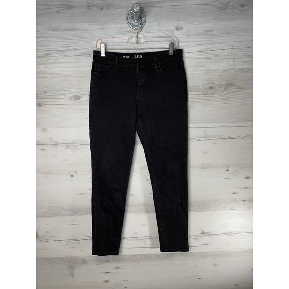 a.n.a Jeggings Womens 10 Black Mid-Rise Stretch Denim Skinny Pants Classic Style - Picture 1 of 10